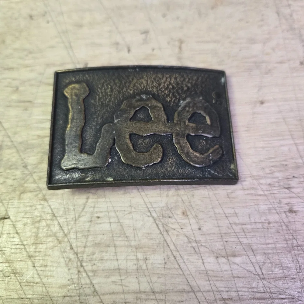 Lee jeans Co Label Promo Brass Tone Vintage 80's Belt Buckle